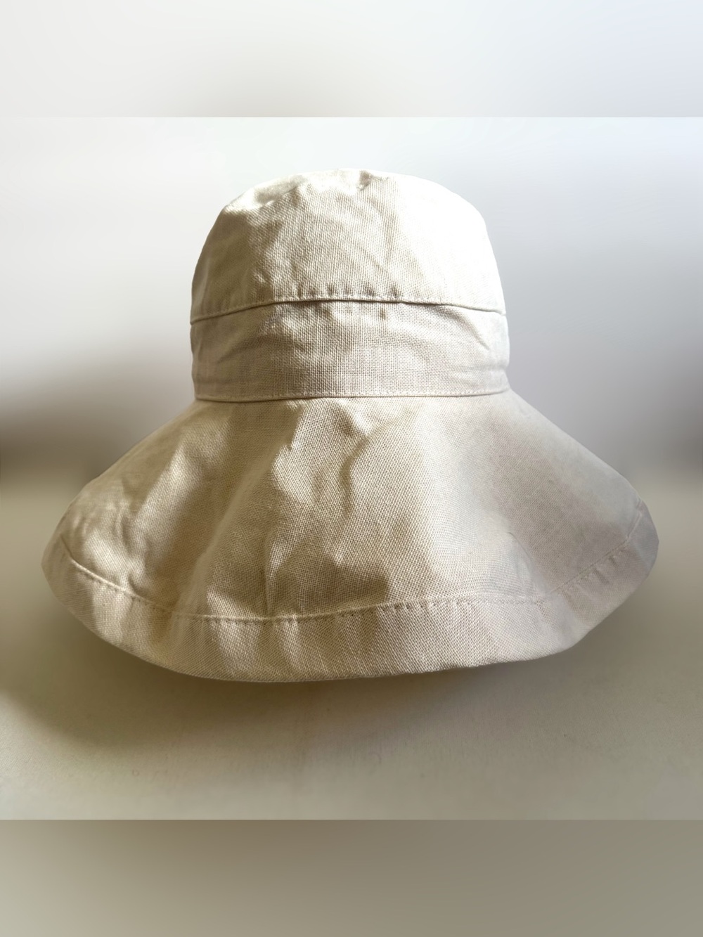 Scala Collezione UPF 50+ Cotton Big Brim Sun Hat Ivory Floppy Beach Resort OS - Picture 2 of 13